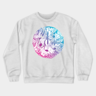 Music Crewneck Sweatshirt - Dual Color Circle of Music by Kenal Louis